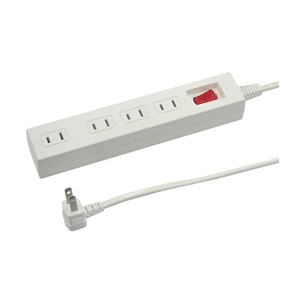 集中スイッチ付節電タップ4個口2m 白 W40mm×H210mm×D31mm Y02412WH 1
