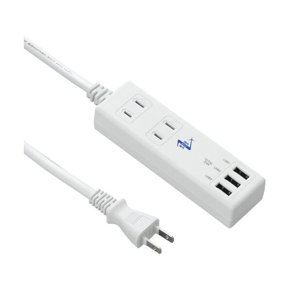 国内海外兼用タップ 2個口+USB3ポート 3.4A