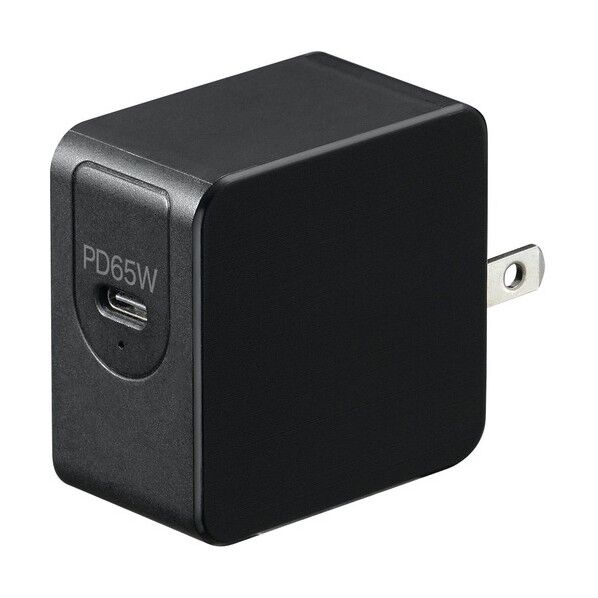 USBアダプター USBアダプター1ポートPD65Wブラック VFPD65BK 1個