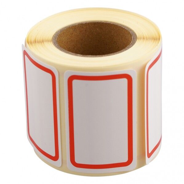 ボーダーラベル 赤 25×40mm 6-701-01 1枚