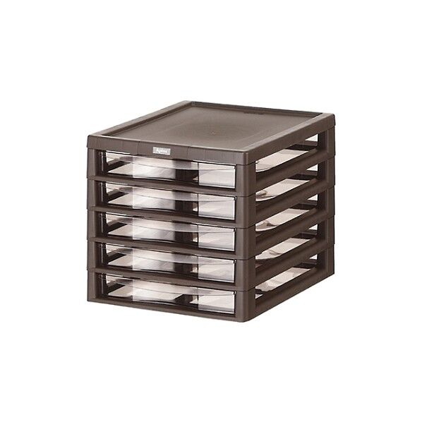 アプロスB4 浅型 机上収納ケース 5段 ダークブラウン 61-356-11-2 61-7322-22 1点