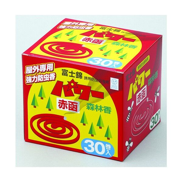 パワー森林香 携帯防虫器用線香 赤箱 30巻入り