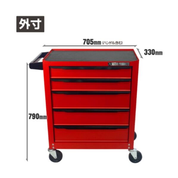 AP ミニキャビネット5段マットレッドRC192 2003000011920 1台...