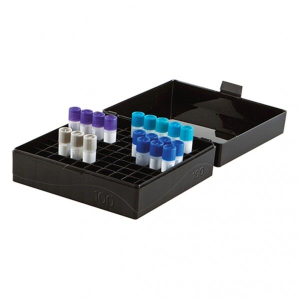 ストレージボックス HS120043 黒・遮光 141×151×57mm 100本収納 3-6089-03 1