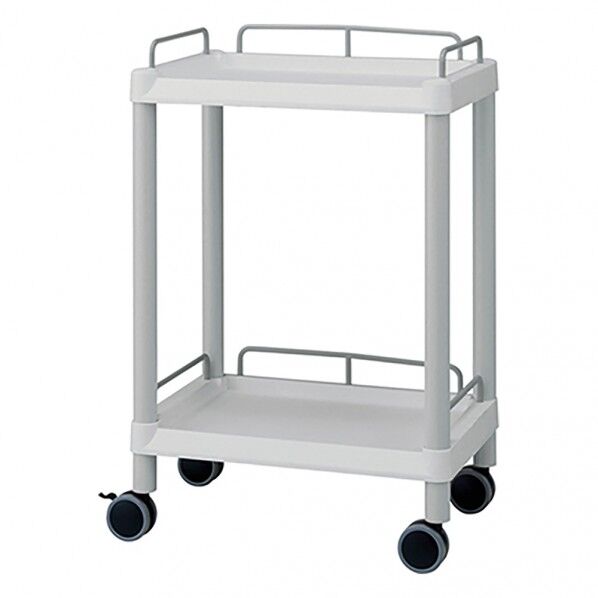 モバイルイージーカート(ガード枠付き:グレー) 2段 532×368×819 3-6639-01 1