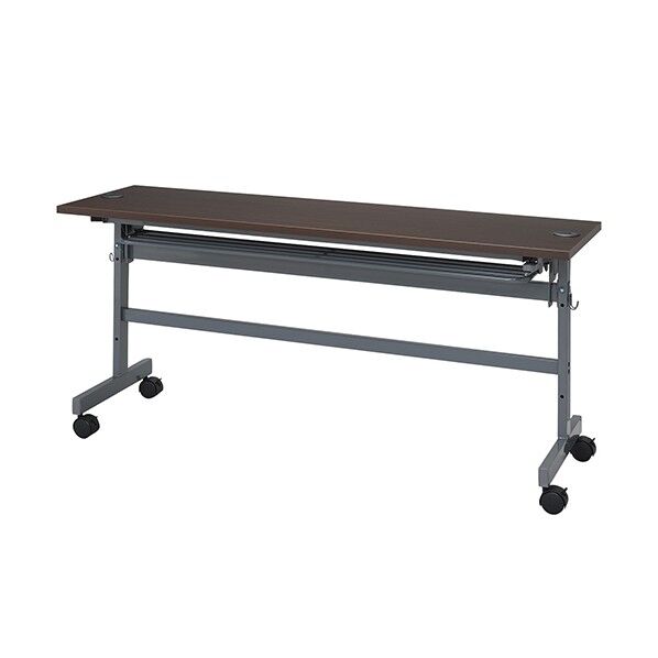 配線機能付きフォールディングテーブル ダークブラウン 1500×450×700 3-5924-01 1