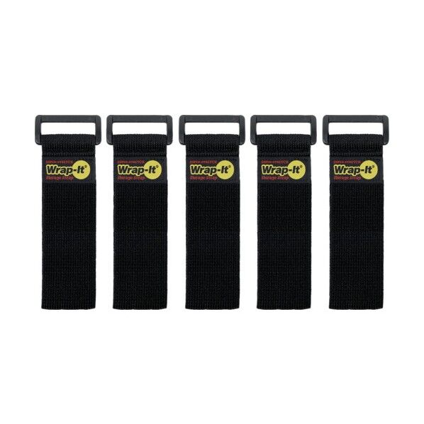 Wrap-It(ラップイット) 配線コード 収納ストラップ 9インチ 5個入 ブラック 705-09B 1セット...