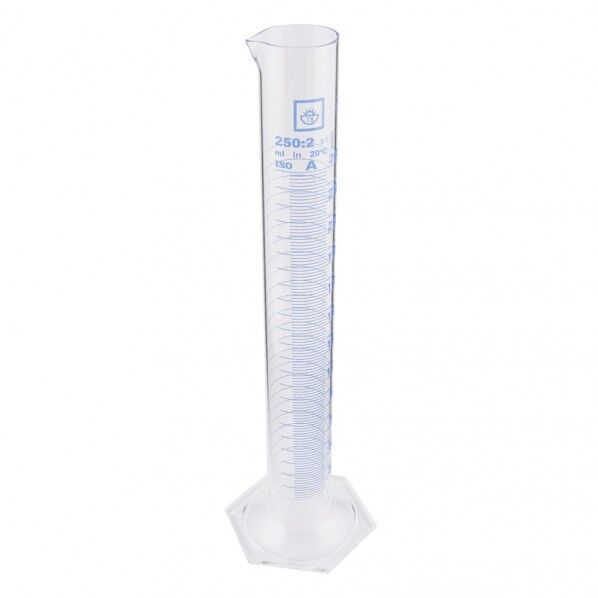 メスシリンダー(青目盛) 英語版校正証明書付 TSCY-250 250mL 3-9179-06-56 1点