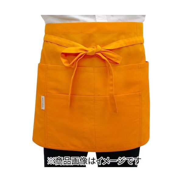 102綿混腰前掛けエプロンイエローA-F