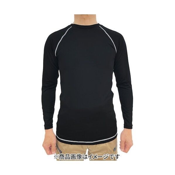 23605ストレッチ長袖TシャツブラックM 23605-BK-M 1枚