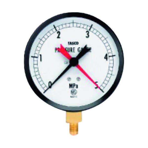 フレアタイプ気密試験用100φ圧力計(5.0MPa設置針式) TA148AF-350 1個