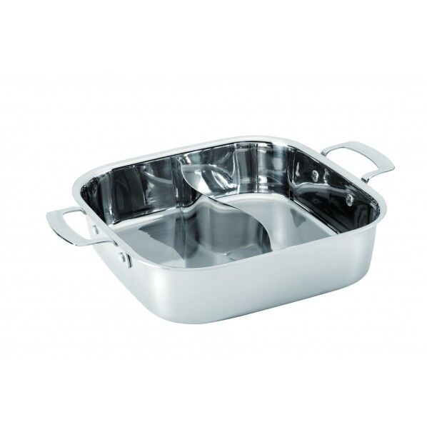 燕舞IH対応 角型2槽火鍋30cm ガラス蓋付 291290