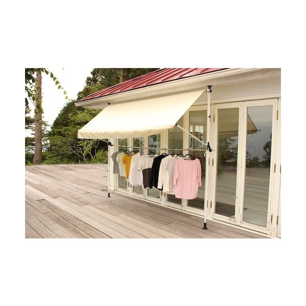 ※法人専用品※TASSCOM 竿付きオーニング4 2m ベージュ ベージュ TAN-902-20A-BE 1個...