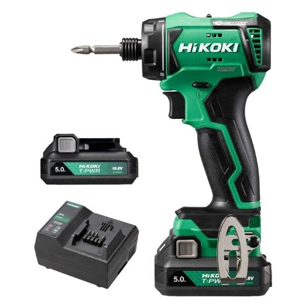 HiKOKI(ハイコーキ) 10.8V 充電式 ドライバードリル コンパクト 電池2個・充電器・ケース付 セット 20段クラッチ付 アグレッシブグリーン DB12DD (2JS) 1個...