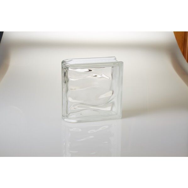 MarvelEX LUMINO GLASS ガラスブロック ウェービーアイランドシリーズ ウェービーアイランドクリアー 小口1面化粧 1セット 80mm×190mm×190mm 透明 WICO1/NEUTRO-10 10個...