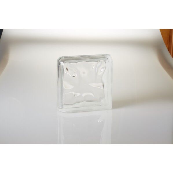 MarvelEX LUMINO GLASS ガラスブロック ウェービーアイランドシリーズ ウェービーアイランドクリアー 小口2面化粧 1セット 80mm×190mm×190mm 透明 WICO2/NEUTRO-05 5個...