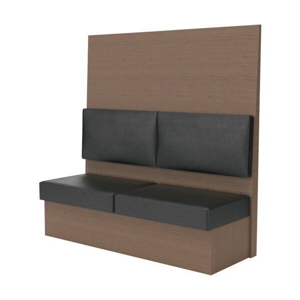 ※法人専用品※トラスコ(TRUSCO) ミーティングベンチシングル H1500XW1200XD575木目ダークブラウン 生地レザーブラック ダークブラウン MBS54DBLBK 1台...
