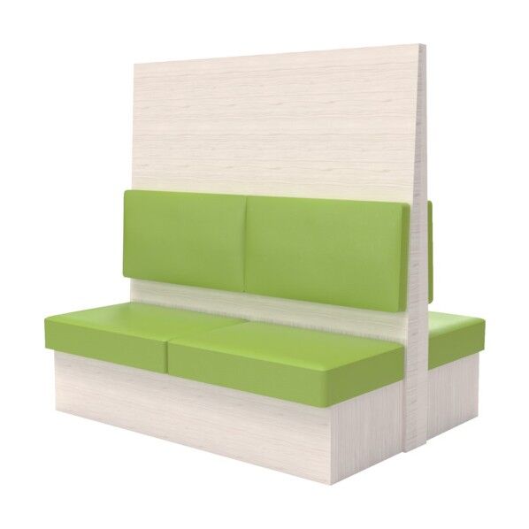 ※法人専用品※トラスコ(TRUSCO) ミーティングベンチダブル H1800XW1200XD1150木目ホワイト 生地レザーグリーン ホワイト MBW64WLGR 1台...