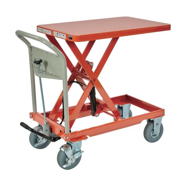 ※法人専用品※トラスコ(TRUSCO) ハンドリフタ 均等荷重250kg 500X800 オレンジ Φ175ノーパンクタイヤ仕様 オレンジ HLFA-S250-OR 1台...