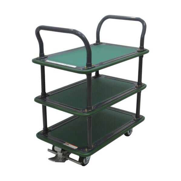 ※法人専用品※トラスコ(TRUSCO) ハイグレード運搬車 3段式両袖 740X460 ストッパー付 109SEBN 1台...