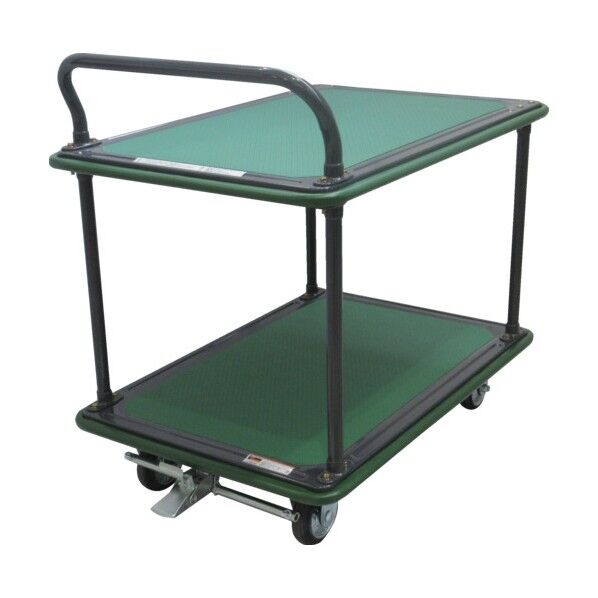 ※法人専用品※トラスコ(TRUSCO) ハイグレード運搬車 2段片袖型 946X646 ストッパー付 304SEBN 1台...