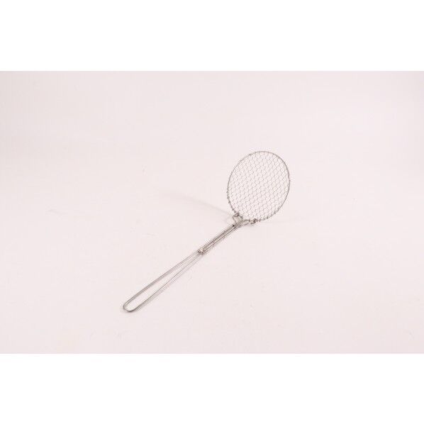 18-8手編亀甲目かす揚 丸平 外径×柄長mm:φ110×250 1点