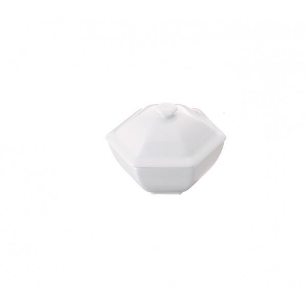 白磁 六角蓋物 小 縦×横×高さmm:103×103×H83 1点
