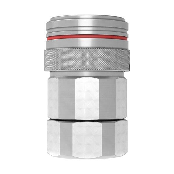ノン・ドリップカップリング(ソケット)呼径19mm 真鍮製 バルブ付 G1メネジ EPDM カラーコード赤
