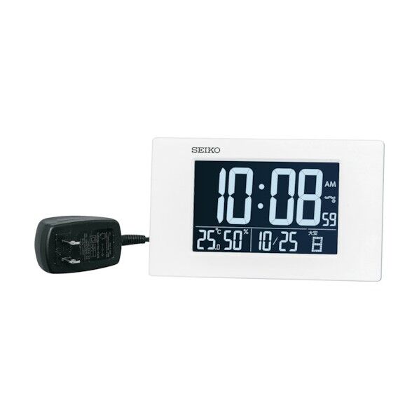 交流式デジタル電波時計 白 95×162×47mm DL215W 1点