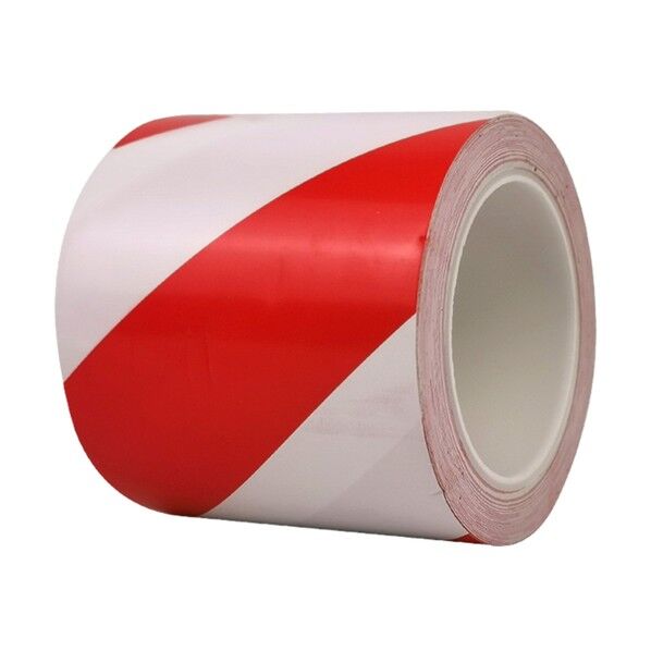 セーフラン安全用品 厚手PVCラインテープ PVC 幅100mm×22m 赤白 1巻入 J2353-R/W 1巻...