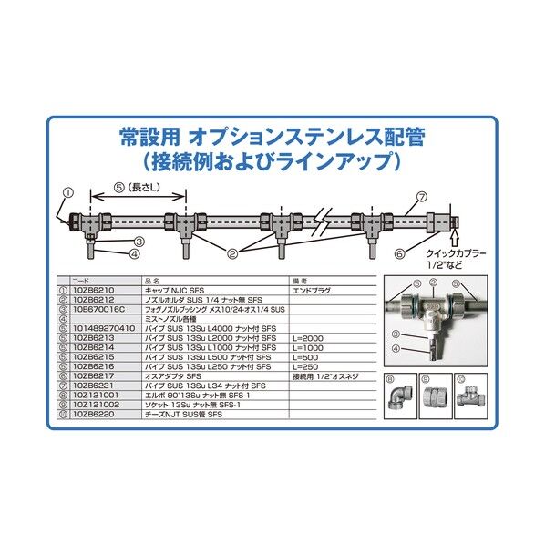 ※法人専用品※スーパー工業 エルボ90°13Su ナット付 SFS-1(ミスト発生機用) 10Z121001 1点
