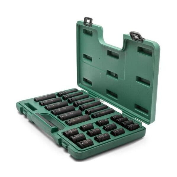 SATA 薄肉インパクトソケットセット(6角)差込角12.7mm(26点) ST34399T 1S