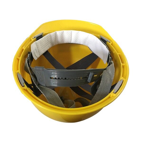 ヘルメット用汗吸収パッド 265×35mm 両面テープ付き さわやかなミントの香り 白
