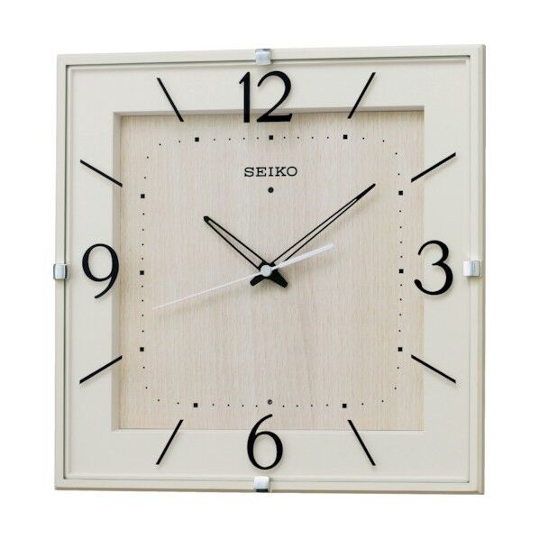 ＳＥＩＫＯ　電波掛時計　３００×３００×４６　Ｐ枠　アイボリー KX398A 1
