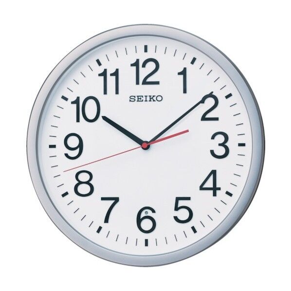 SEIKO 電波掛時計 直径361×48 P枠 銀色メタリック