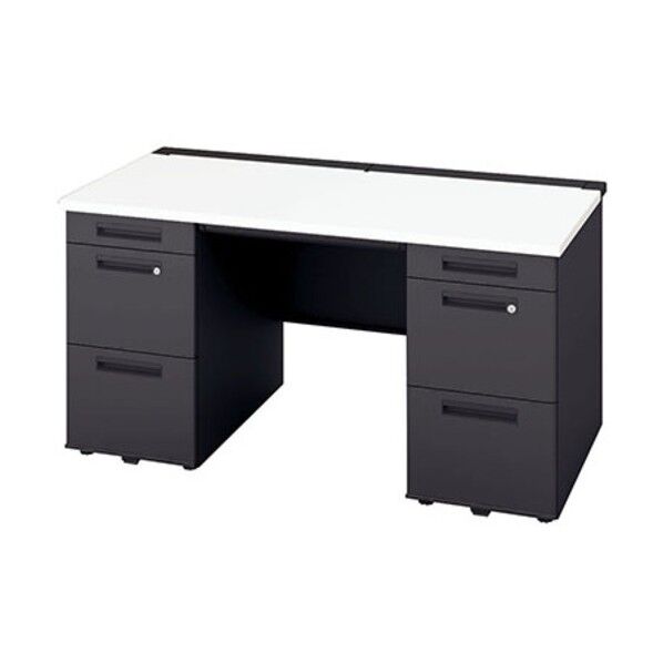 両袖デスク ロングレール仕様 XEHH147HH-S-BH 1点