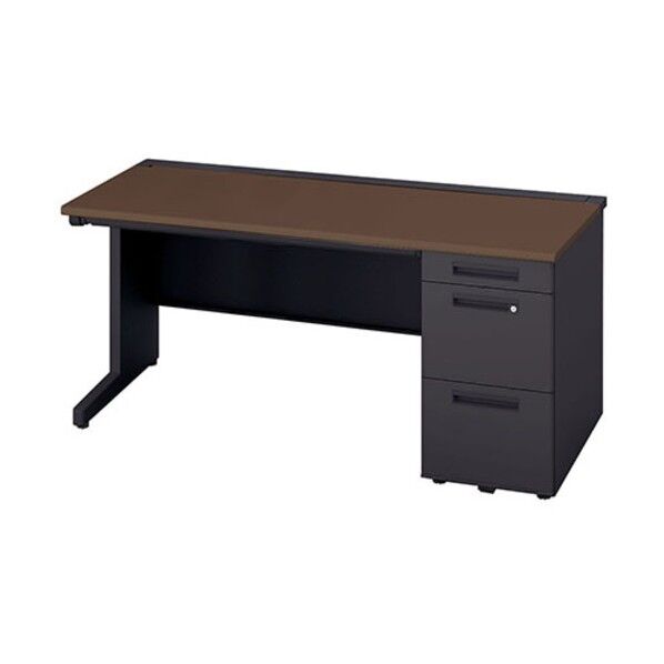 片袖デスク(浅型引出し付き) XEHH167H-S-BWN 1点