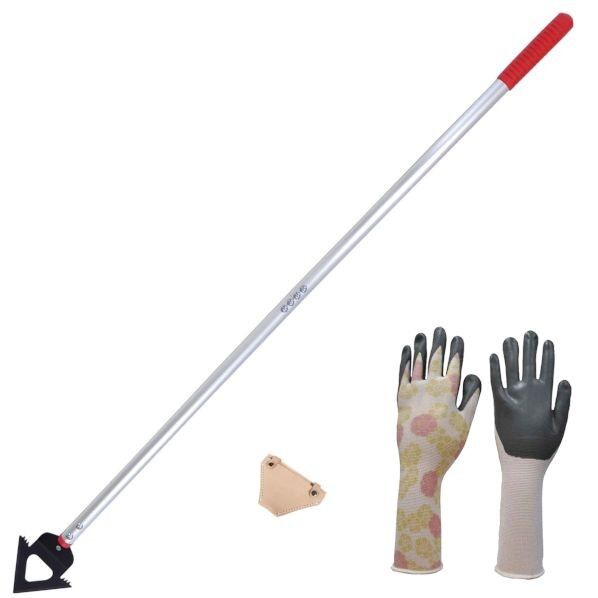 雑草スクレーパー 刃先カバー手袋セット