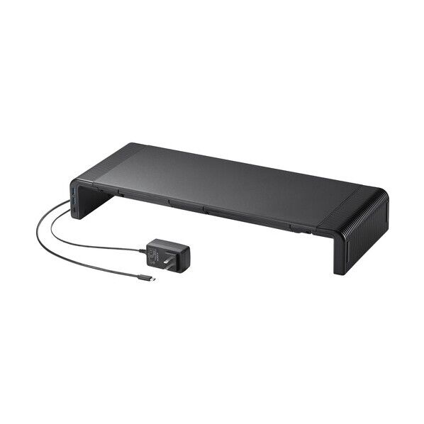 ※法人専用品※サンワサプライ USB Type-C接続ハブ付き机上ラック ブラック MR-LC210CHBK 1セット...