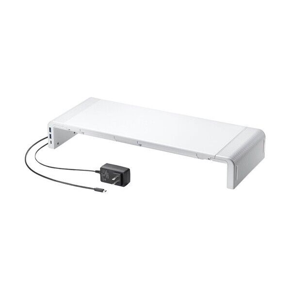 ※法人専用品※サンワサプライ USB Type-C接続ハブ付き机上ラック ホワイト MR-LC210CHW 1セット...