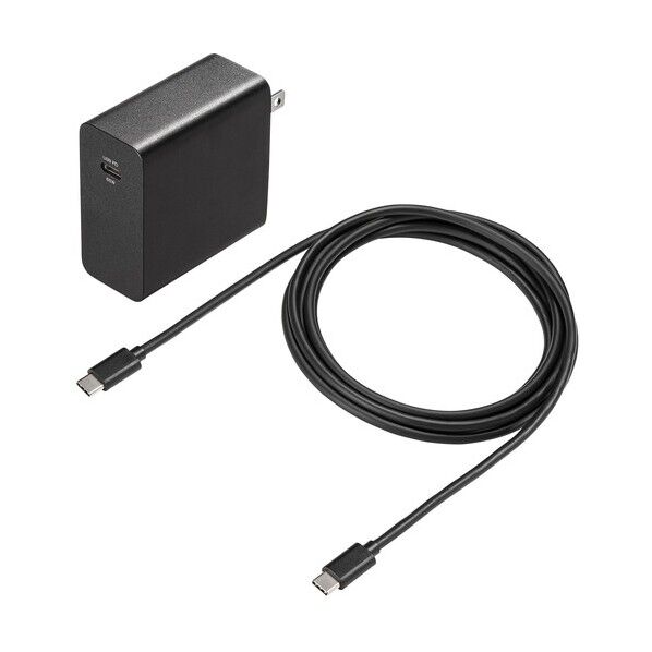 【法人専用品】USB PD対応AC充電器(PD65W・TypeーCケーブル付き) ACA-PD91BK 1個...