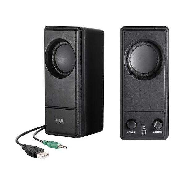  USB電源PCスピーカー MM-SPL18UBK 1台...