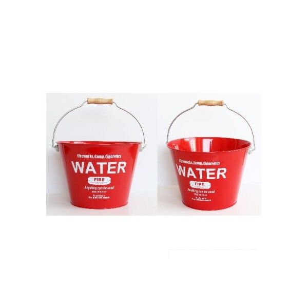 ファイアーバケット(Fire Bucket Re/Wh) 赤/白 300×180×200mm 60025 8個