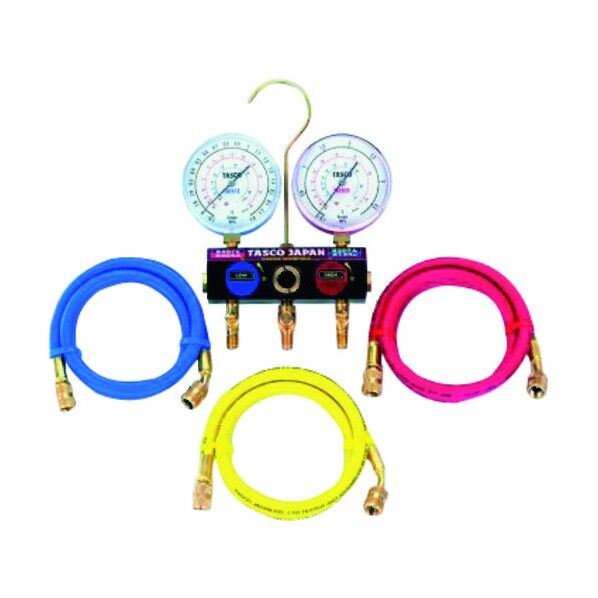 ボールバルブ式ゲージマニホールドキット(R404A、R134a) TA124EKH-2 1点