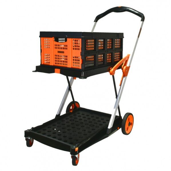 BLACK+DECKER 2段式折りたたみプラットフォームカート W535×D112×H740mm ブラック/オレンジ BXWT-H204 1台
