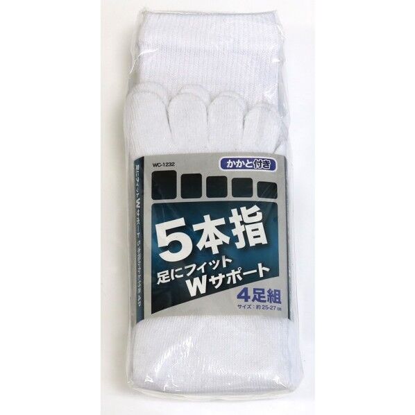 WC-1232 5本カカト付 4P ホワイト