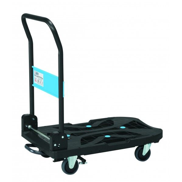 サカエ 樹脂台車スカイキャリー取手折りたたみフットブレーキ付 SKC-780BRBK 1台...