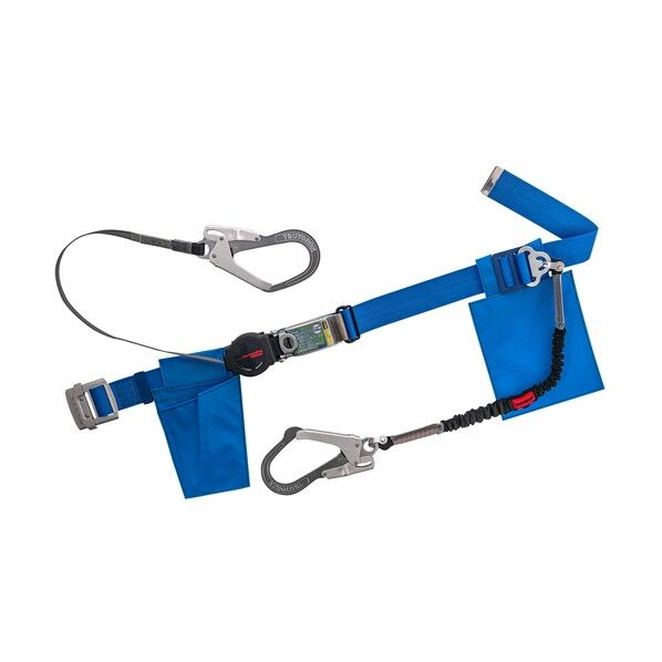 胴ベルト型墜落制止用器具 ワンハンドリトラ+ノビロン 胴ベルト青+ランヤード黒 Sサイズ