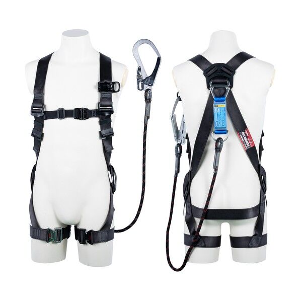 黒影ハーネス シングルランヤード付 ジーブレード ダークグレー LLサイズ 使用可能重量130KG ■