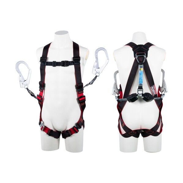 レヴォハーネス ツインランヤード付 ツインコルトリトラ ロック機構 表黒裏赤 Sサイズ ■